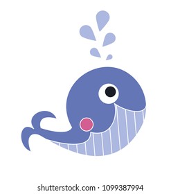 Whale icon with water fountain blow