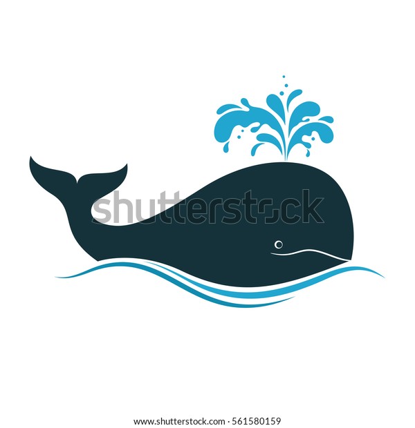 水噴水の吹き込みのクジラのアイコン のベクター画像素材 ロイヤリティフリー
