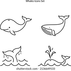 whale icons set isolated on white background. whale icon trendy and modern whale symbol for logo, web, app, UI. whale icon simple sign.