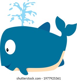 whale illustration in color design for kids