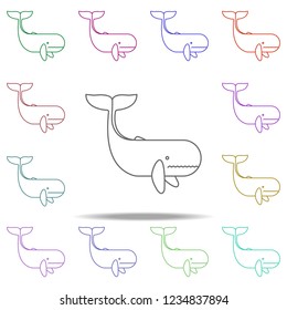 whale illustration. Element of sea animal for mobile concept and web apps. Thin line whale illustration can be used for web and mobile. Premium icon on white background