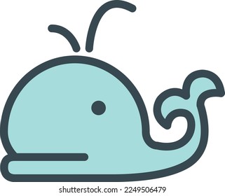 whale illustration with flat style
