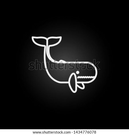 whale illustration neon icon. Elements of marine live set. Simple icon for websites, web design, mobile app, info graphics