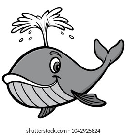 Whale Illustration - A vector cartoon illustration of a cute Whale mascot.