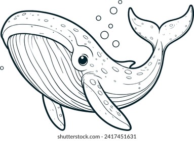 WHALE ILLUSTRATIONS FOR CHILDREN TO LEARN TO COLORING