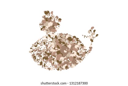 The Whale Image Composed with heart confetti funky editable element for your design. Love symbol vector illustration