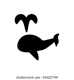 Whale image with a logo design in different colors