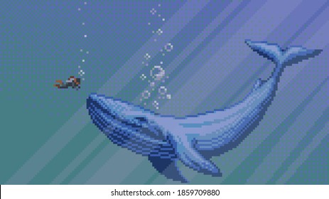 Whale as impressive form of life. Suits for prints or backgrounds.