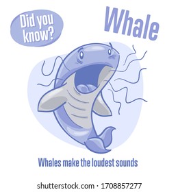 Whale Interesting Facts About Sea Animals Stock Vector (Royalty Free ...