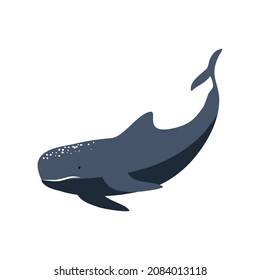 whale isolated icon flat vector