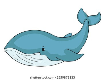 Whale isolated on white background