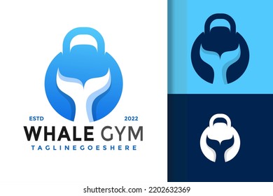 Whale Kettle Bell Logo-Design, Logo-Logo-Vektorgrafik, modernes Logo, Vektorgrafik-Muster