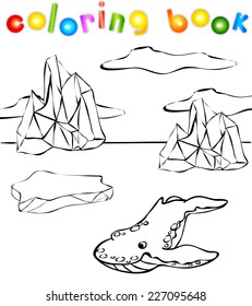 Whale killer coloring book. Vector illustration for children