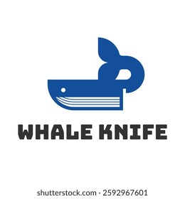 whale knife flat minimalist logo design