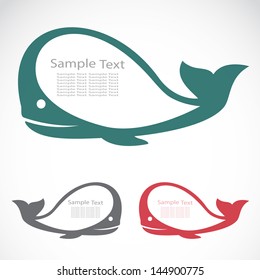 Whale label - vector illustration