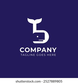 whale with letter b logo icon design icon. isolated. vector