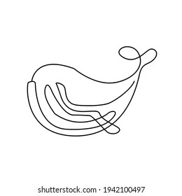 Whale  line continuous outline vector logo