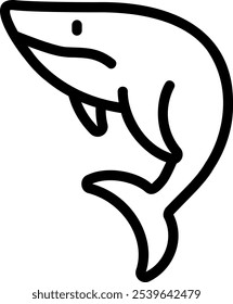 Vector de ilustración de icono de línea de ballena