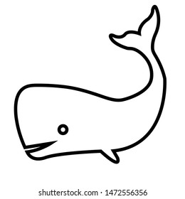 Whale line icon, logo isolated on white background