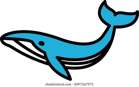 A whale in line icon style