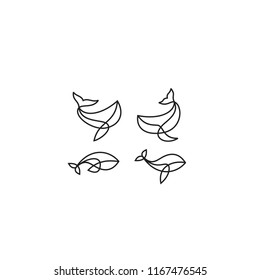 whale line logo icon designs