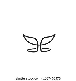 whale line logo icon designs