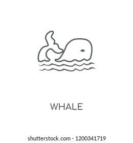 Whale linear icon. Whale concept stroke symbol design. Thin graphic elements vector illustration, outline pattern on a white background, eps 10.