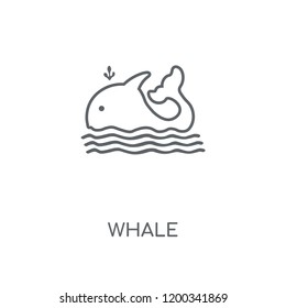Whale linear icon. Whale concept stroke symbol design. Thin graphic elements vector illustration, outline pattern on a white background, eps 10.