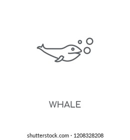 Whale linear icon. Whale concept stroke symbol design. Thin graphic elements vector illustration, outline pattern on a white background, eps 10.