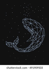 Whale Lines Triangle Geometric Illustration