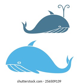 Whale logo. Abstract whales on white background. EPS 10. Vector illustration