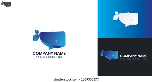 Whale-Logo - Alle Elemente auf dieser Vorlage sind mit Vektorillustration-Software editierbar