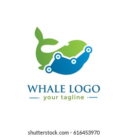 WHALE LOGO.  animal logo with finance concept