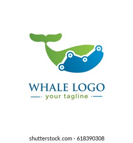 WHALE LOGO.  animal logo with finance concept