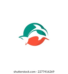 whale logo color motif on white background