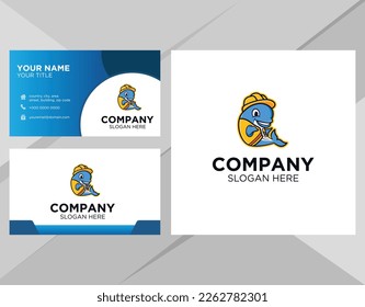 Whale logo for company with business card template