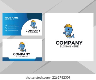 Whale logo for company with business card template