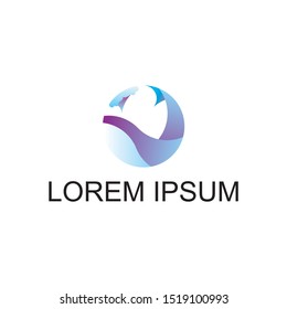 whale logo for company with gradient