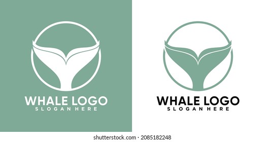 whale logo design with creativ concept