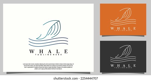 whale logo design with creative concept