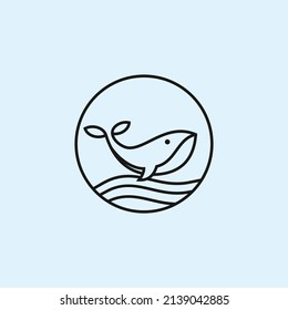 whale logo design graphic vector illustration