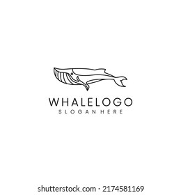 Whale logo design icon vector