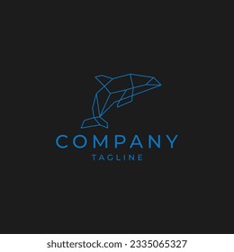 Vector de icono de diseño de logotipo de ballena