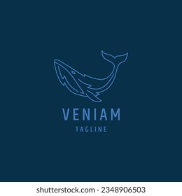 Whale logo design icon vector