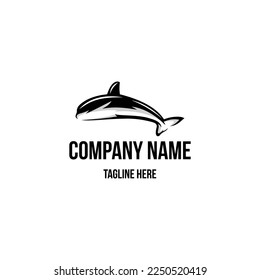 Whale logo design icon. Whalelogo design inspiration. Artic animal logo design template. Animal symbol logotype. Whale symbol silhouette.