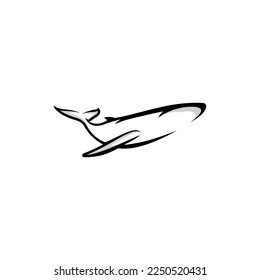 Whale logo design icon. Whalelogo design inspiration. Artic animal logo design template. Animal symbol logotype. Whale symbol silhouette.