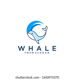 Whale Logo Design Idea Vector Stock