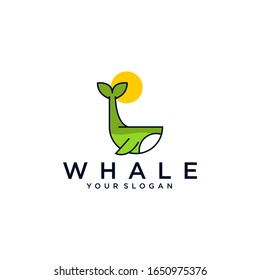 Whale Logo Design Idea Vector Stock