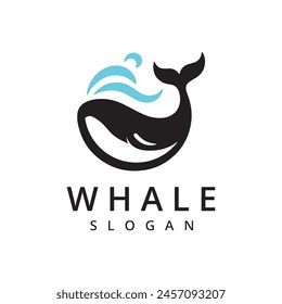 Whale Logo Design Illustration  Whale Logo Template