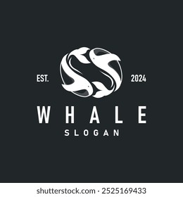 Whale logo design silhouette animal giant fish orca sea concept simple template illustration